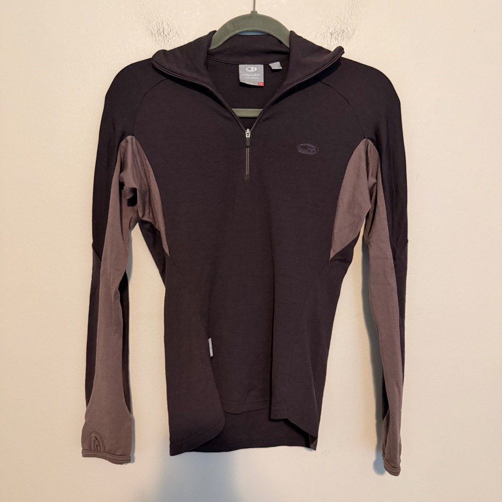 Icebreaker Bodyfit 260 Merino Wool Half Zip Base Layer S Plum performance active